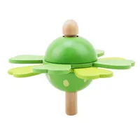 green Цветок деревянный волчок Детские Классические игрушки Рождественский подарок традиционные Развивающие игрушки - Цвет: green