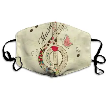 

Dustproof Washable Reusable Hand Drawn Music Note Mouth Cover Mask Protective Warm Windproof Mask