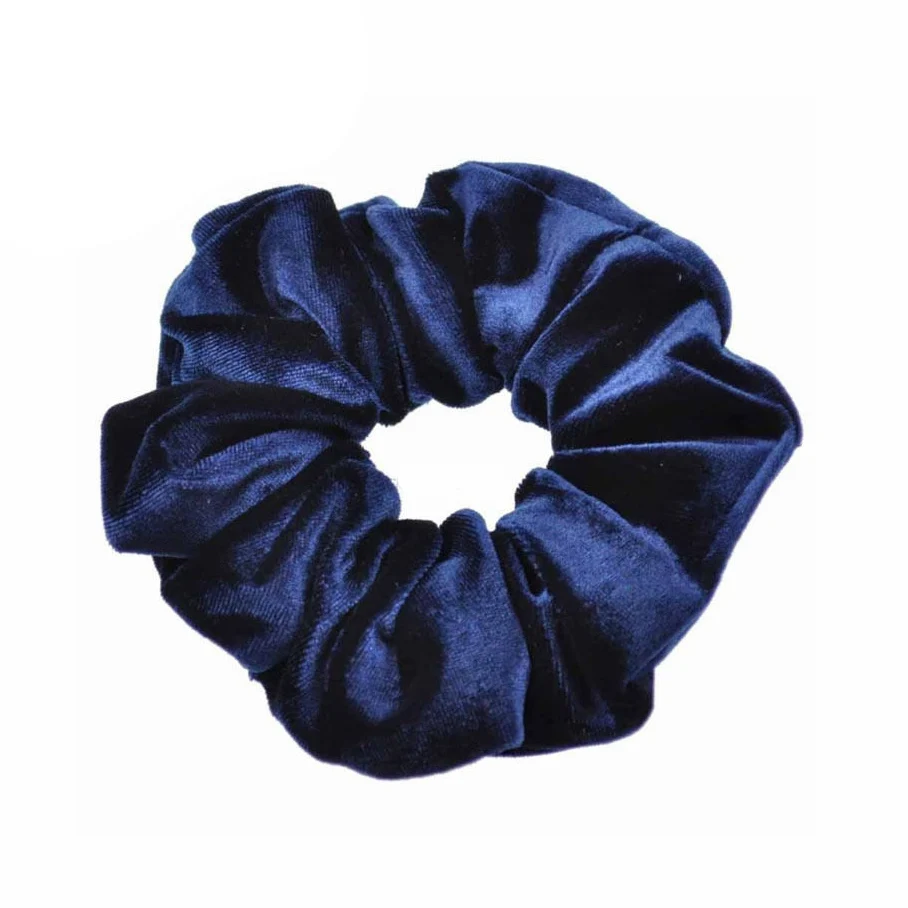 NO28 Royal blue Бархатная резинка для волос, эластичная лента для волос для женщин и девочек, лента для волос, однотонное кольцо для волос, аксессуары для волос, держатель для конского хвоста, резиновый галстук, головной убор - Цвет: NO28 Royal blue