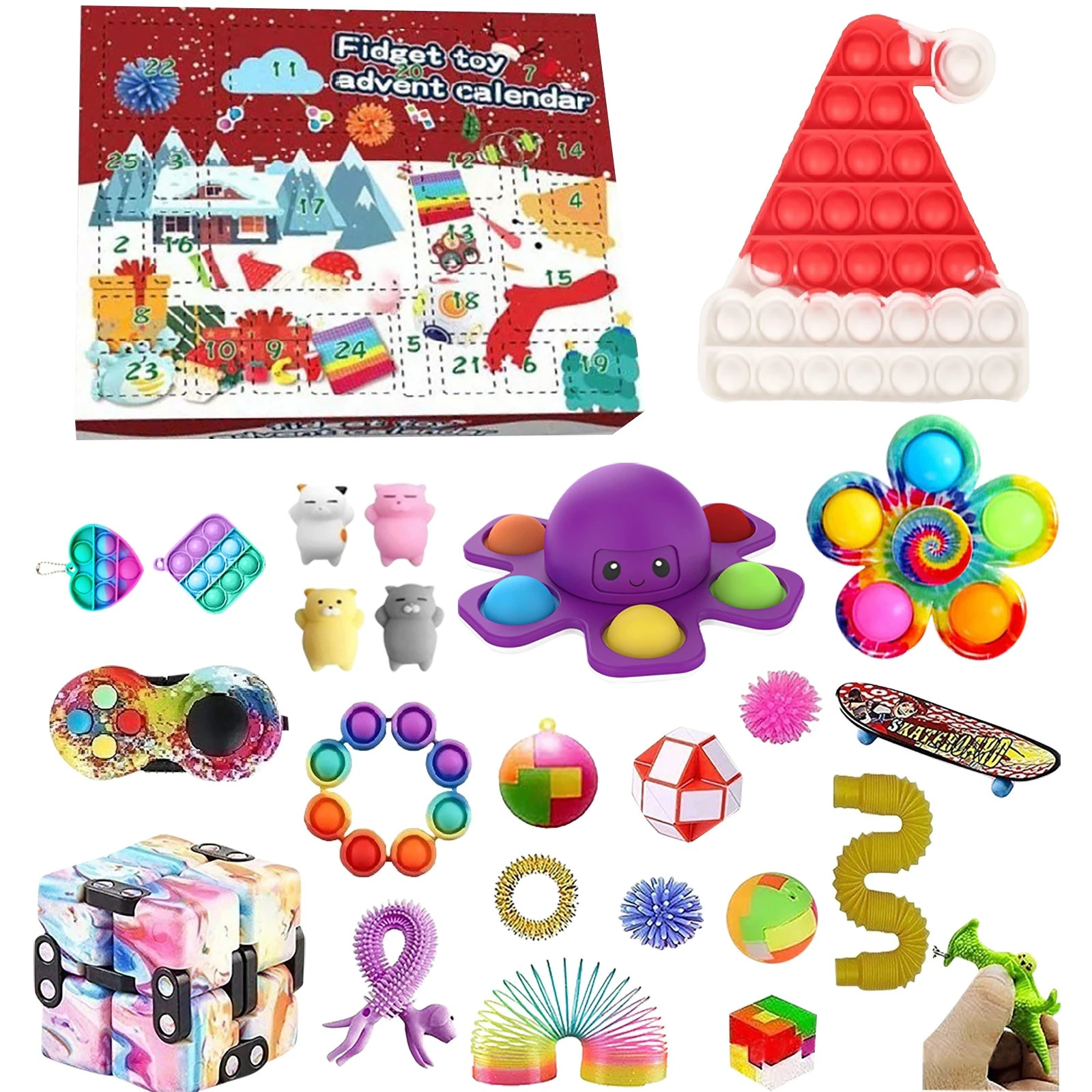 New Kids Christmas Toys Set Christmas Advent Calendar For Children Satisfying Toy Blind Box Surprise Demolition Fidget Toys Squeeze Toys Aliexpress