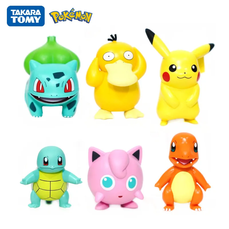 Genuine Pokemon Action Figure Blind Box Charmander Cleffa Pikachu Bulbasaur Squirtle Psyduck Poké Doll Decoration Keychain Toy | Игрушки и