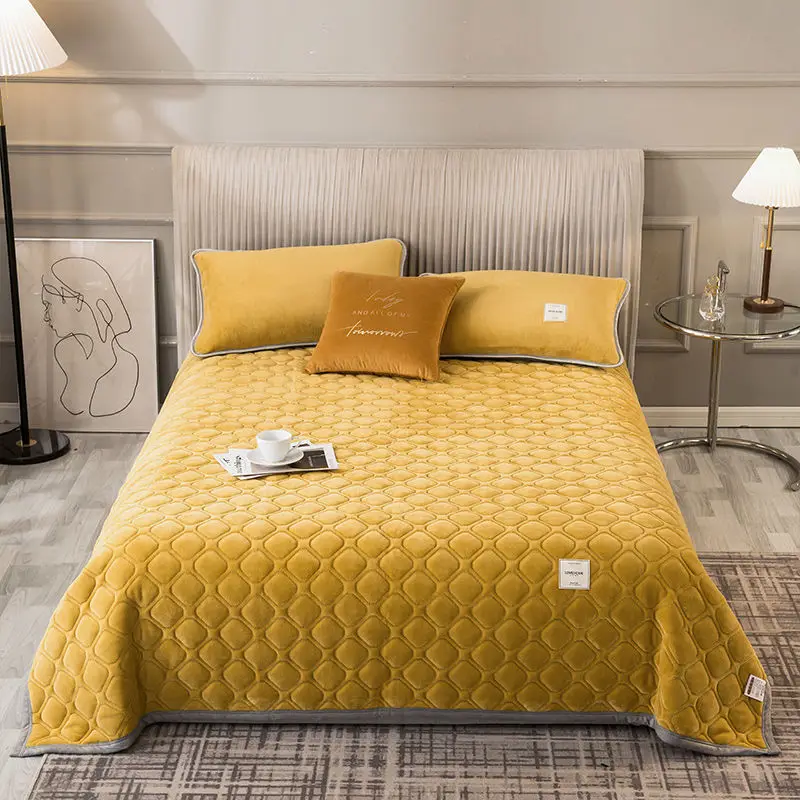 Bed Sheet Blanket Winter Velvet Bedroom Decoration Bed Sheets Milk Bed Sheet Velvet