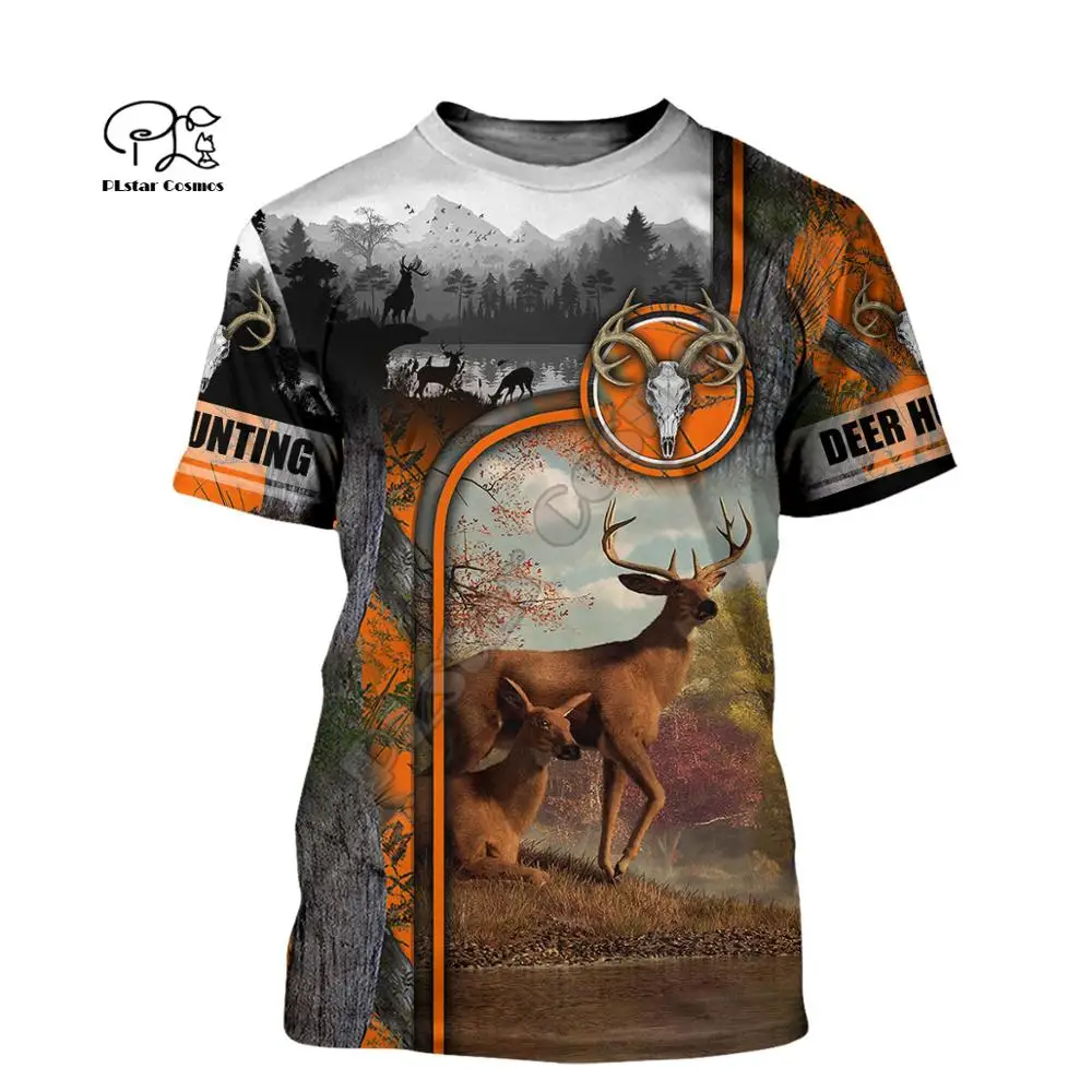 

PLstar Cosmos Animal Deer Bow Hunting Hunter Camo suit Harajuku New Fashion 3DPrint Unisex Shorts Sleeves T-shirts Men/Women s-4