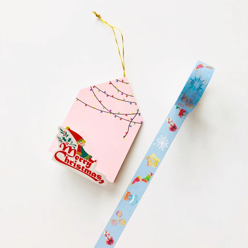 1.5CM*5M Christmas Angel Pendant Washi Masking Tape Christmas Tree Decor - Цвет: Elf