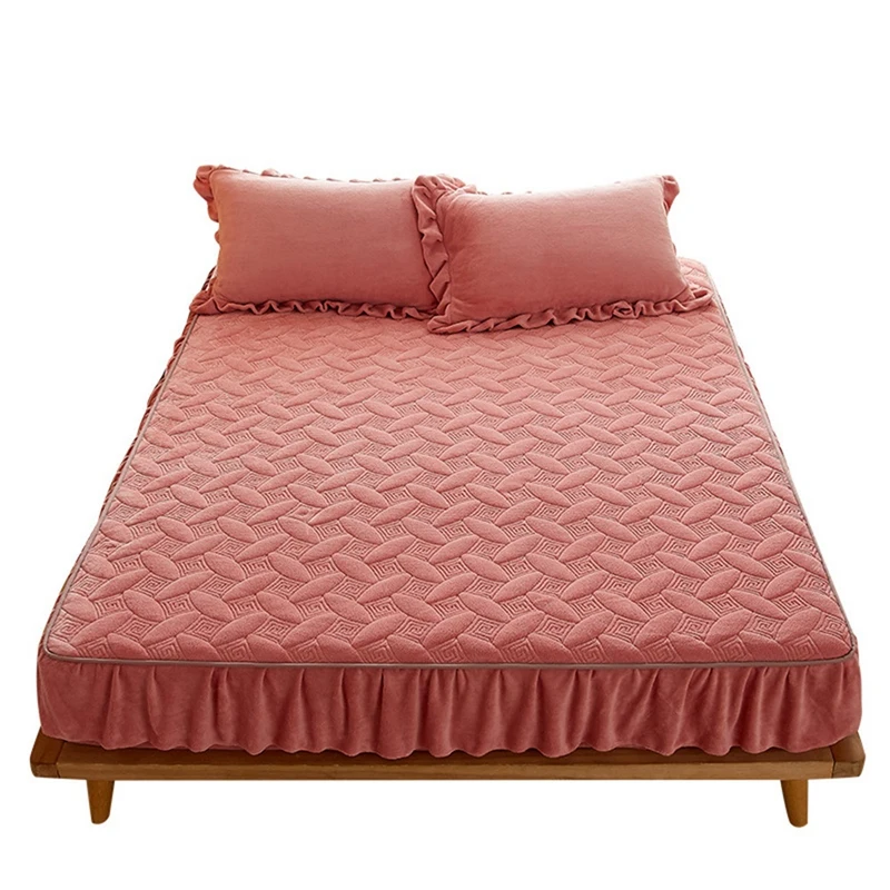 Velvet Bed Sheet Single Piece Quilted Thickened Baby Velvet Solid Color