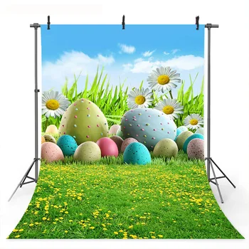 

Easter Egg Photography Backdrop Easter Flowers Green Grass Spring Photo Background for Photo Studio Booth Newborn Baby Backdrop