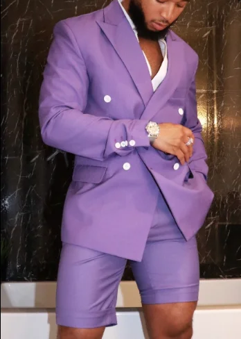 Costume Homme Light Purple White 