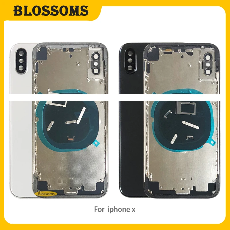Крышка батарейного отсека для iPhone X задняя крышка средняя рамка Шасси SIM-лоток