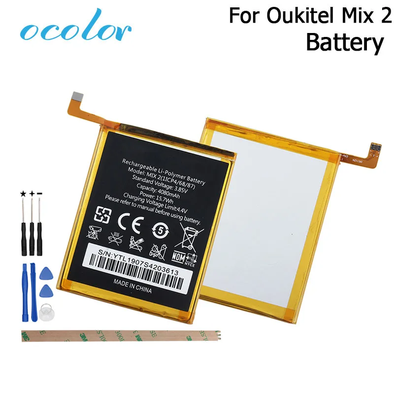 Ocolor для Oukitel Mix 2 батарея 4080 мАч Сменный аксессуар с инструментами долгое время ожидания для Oukitel Mix 2 мобильный