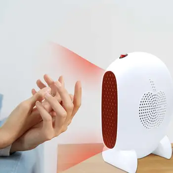 

500W Mini Household Heater Press Double-sided Air Intake Energy Saving Electric Hot Air Blower for Indoor Heating Appliances New