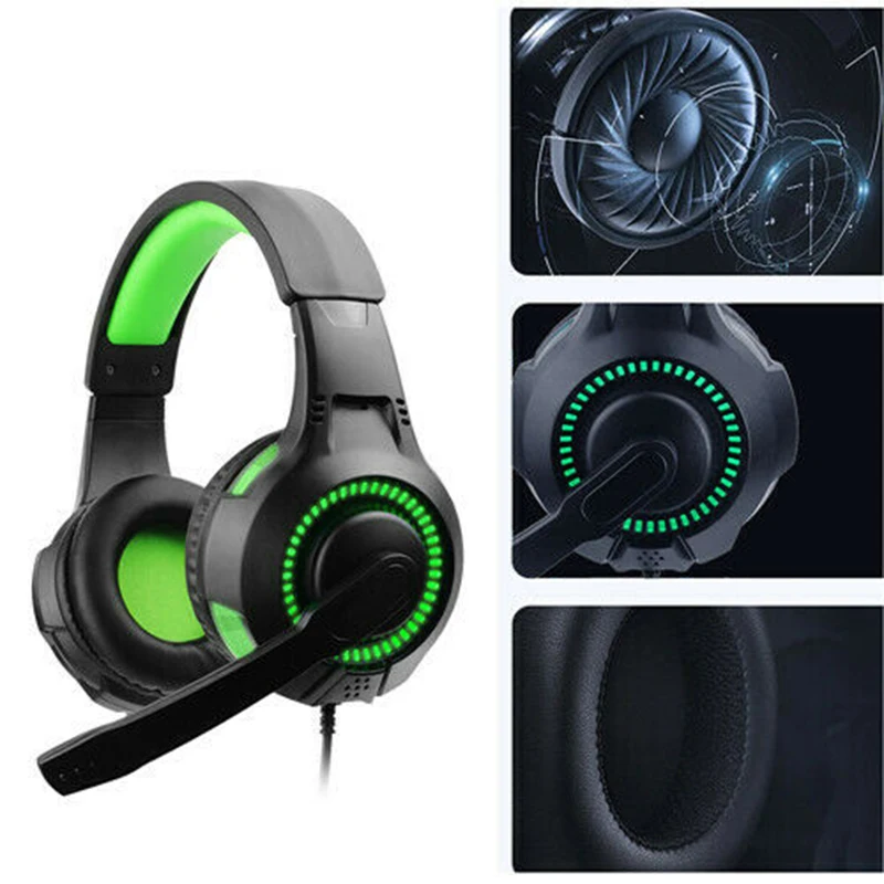 200CM Headphone Luminous Earphone Gaming Headset Mic Headphones With Stand For PC Laptop PS4 Slim Pro Xbox One