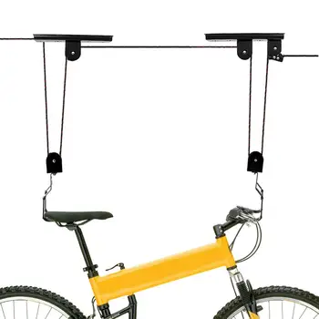 

Ceiling Lift Cargo Racks For Bicycle Bike Storage Garage Hanger Mounted Hoist Pulley Rack Bicycle Lift Ceiling Mounted