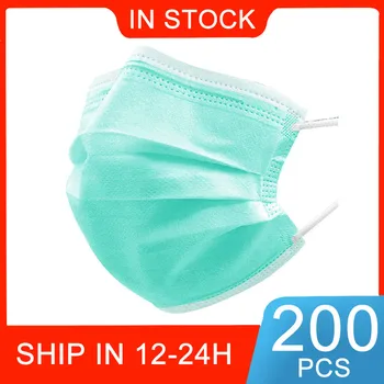 

50-200pcs Disposable Medical Face Mask Surgical Masks Mouth Mask 3 Layer Elastic Earloop Safe Masks for Adult