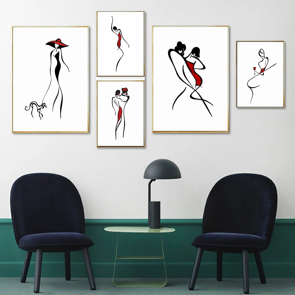 

Abstract Geometry Dancing Wall Art Poster Canvas Painting Live Paintings Canvas Pictures For Living Room Bar Decoration Painting