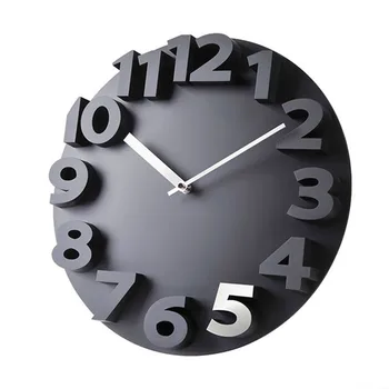 

3D Plastic Digital Art Silent Wall Clock Modern Design Home Decoration Pure Color LB88