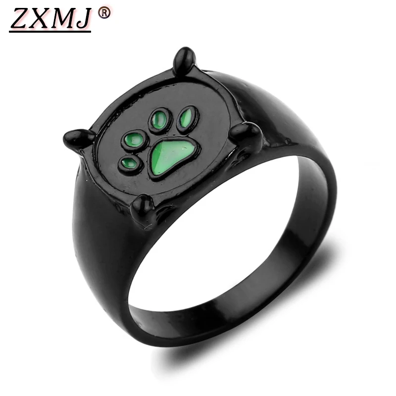 

ZXMJ Ladybug Girl Nori Ring Black Cat Green Paw Print Hot Anime Rings for women men Girls Fan Cosplay toys Anillos Jewelry New