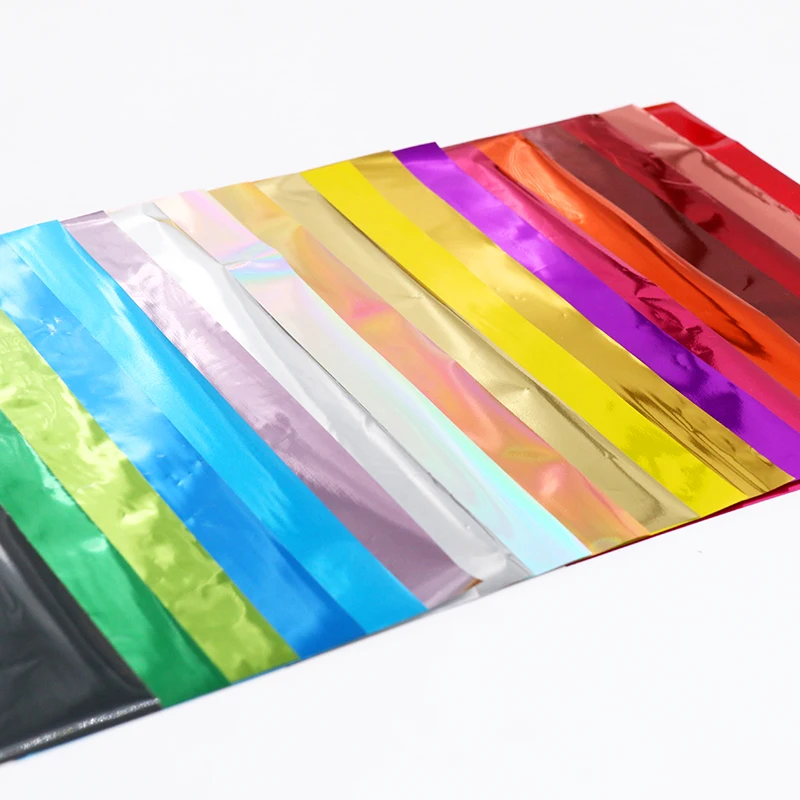 Laser Silver 8 x 15cm 50 Sheets Hot Stamping Foil Paper Transfer Laminator Foil for Hard Box and Plastic Material