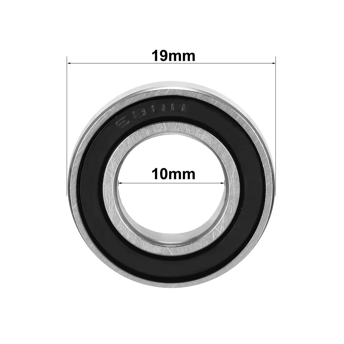 Uxcell-6800-2RS 깊은 홈 볼 베어링, 이중 밀봉 1180800, 10mm x 19mm x 5mm 탄소강 베어링, 10 개
