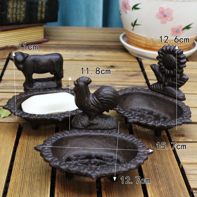 Vintage Country Accents Cow Rooster Sunflower Design Cast Iron Soap Holder Home Decor Antique Blue Bird Iron Soap Storage Dish Vintage Country Accents Cow Rooster Sunflower Design Cast Iron Soap Holder Home Decor Antique Blue Bird Iron Soap Storage Dish