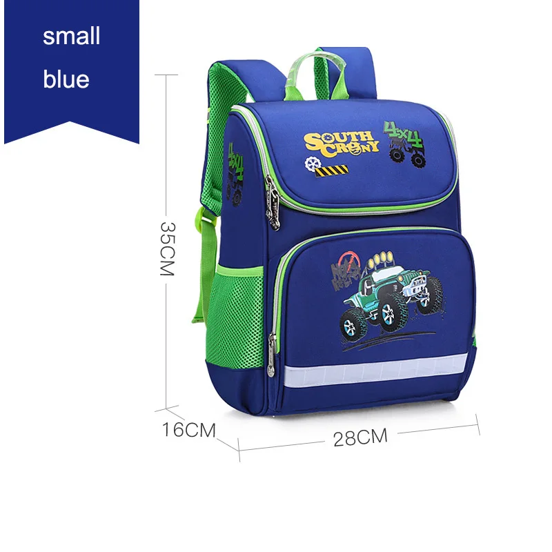 small blue Новые детские школьные сумки для девочек, школьный рюкзак с бабочкой, детский Ранец для мальчиков, рюкзак с машинкой для девочек, школьный рюкзак, космическая сумка - Цвет: small blue