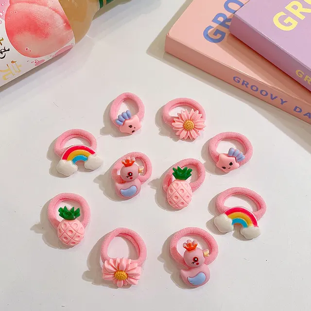 100Psc/Set Lovely Colorful Hair Bands For Girls Nylon Hair Ties Kids Candy Color Elastic Rubber Band Scrunchie Hair Accessories 10pcs-29