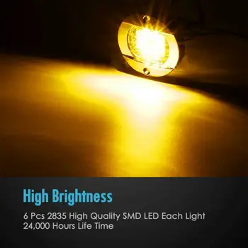 

Marine LED Courtesy Lights Boat Cabin Deck Stern Light Amber 12V-24V DC