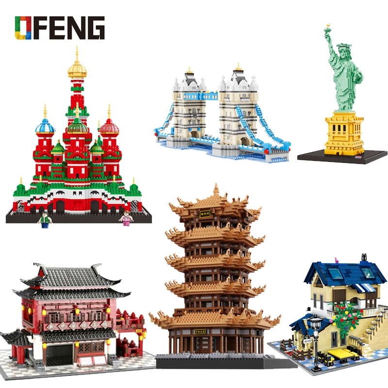 Всемирно известная архитектура строительные блоки собора Василия в китайском стиле дом Статуя Свободы кирпичи игрушки подарки для детей