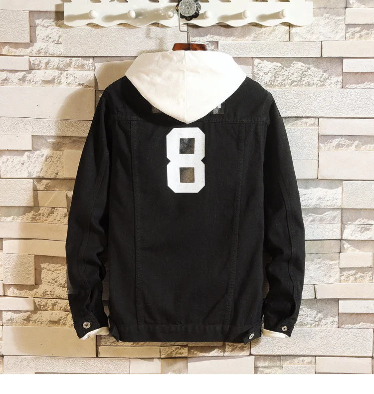 

2019 Autumn New Style with Holes Cowboy Jacket Korean-style Fashion-Large Size Loose-Fit Labeling Jacket Men'S Wear