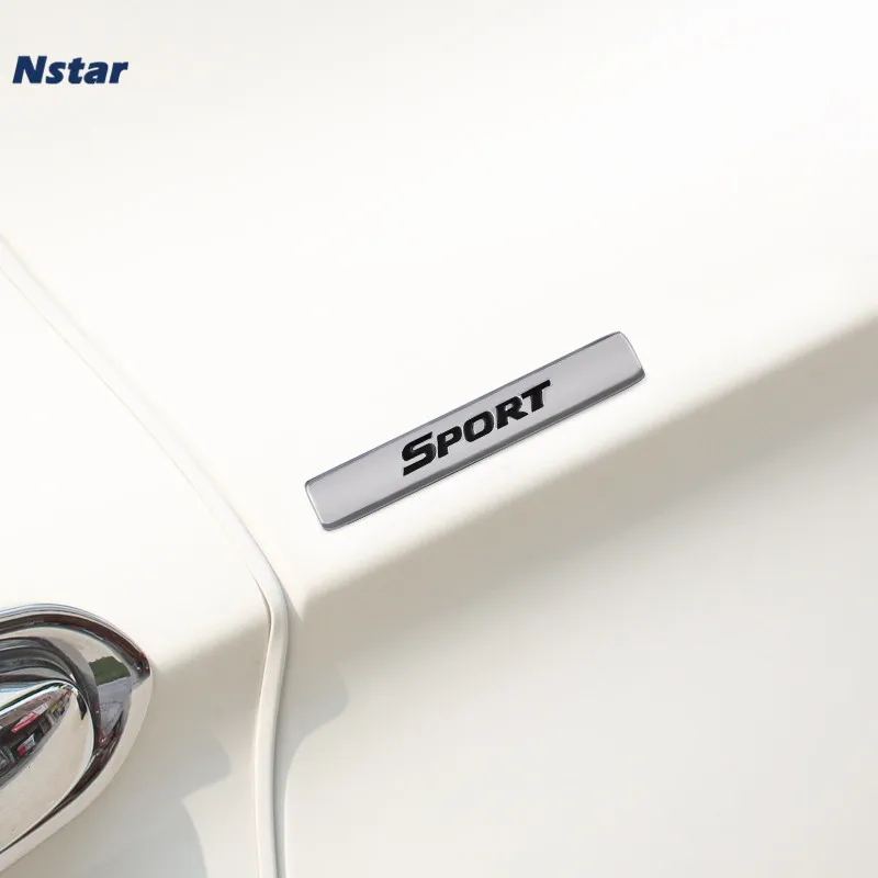 

1pcs Sport Silver Badge Auto Side Wing Fender Trunk Boot Tailgate Alloy Emblem Car Styling Decoration Stickers Automotive Goods
