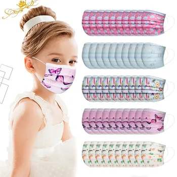 

50pcs Mix Pack Cartoon Print Kids Disposable Mask 3 Layer Child Filter Dustproof Anti Fog Masks Children Face Mouth Mask Masque