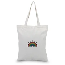 Милая Холщовая Сумка-тоут с узором погоды, сумка для ежедневного использования, Экологичная многоразовая сумка для покупок