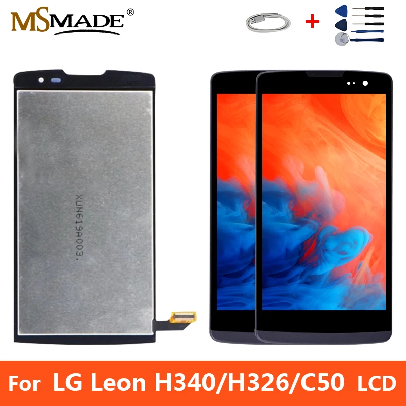 

For LG Leon H340 C50 H320 H324 H340N H326 MS345 LCD Display Touch Screen Digitizer Replacement Parts With Frame Free Shipping
