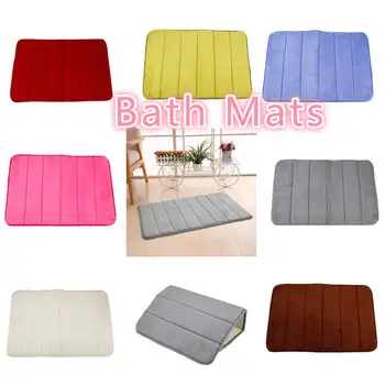 

Non-Slip Memory Foam Bath Mats Bathroom Shower Coral Fleece Rug Wash-able Bathroom Mats Bathroom Supply Toilet Floor Mat 40 60cm