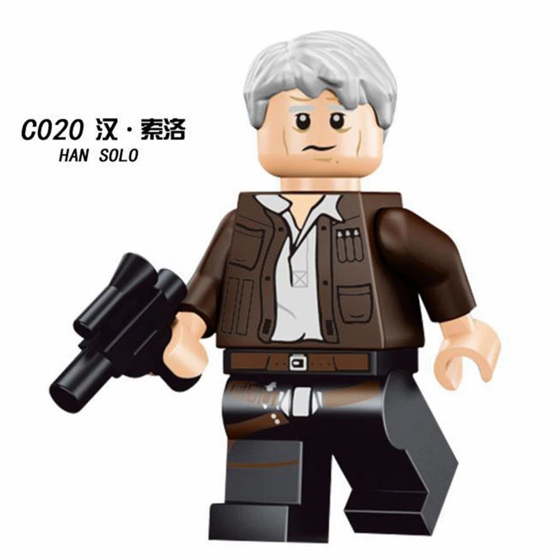 Фигурки Звездные войны йода Дарт Вейдер люк Лея Хан Solo Rey Finn Obi-Wan C-3PO Trooper Звездные войны строительные блоки экшн-фигурка игрушки - Цвет: Светло-серый