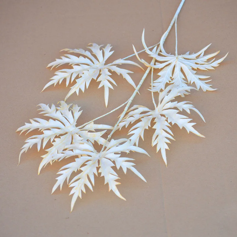 JAROWN Champagne Wedding DIY Flower Material Artificial Plant Leaves Maple Leaf Eucalyptus Fern Grass Home Decoration (7)