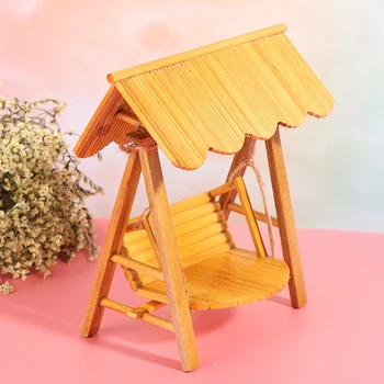 

1Pc 1/12 Scale Dollhouse Miniature Garden Furniture Swing Chair Hammock Doll House Decor Toy 13*7.5*16cm