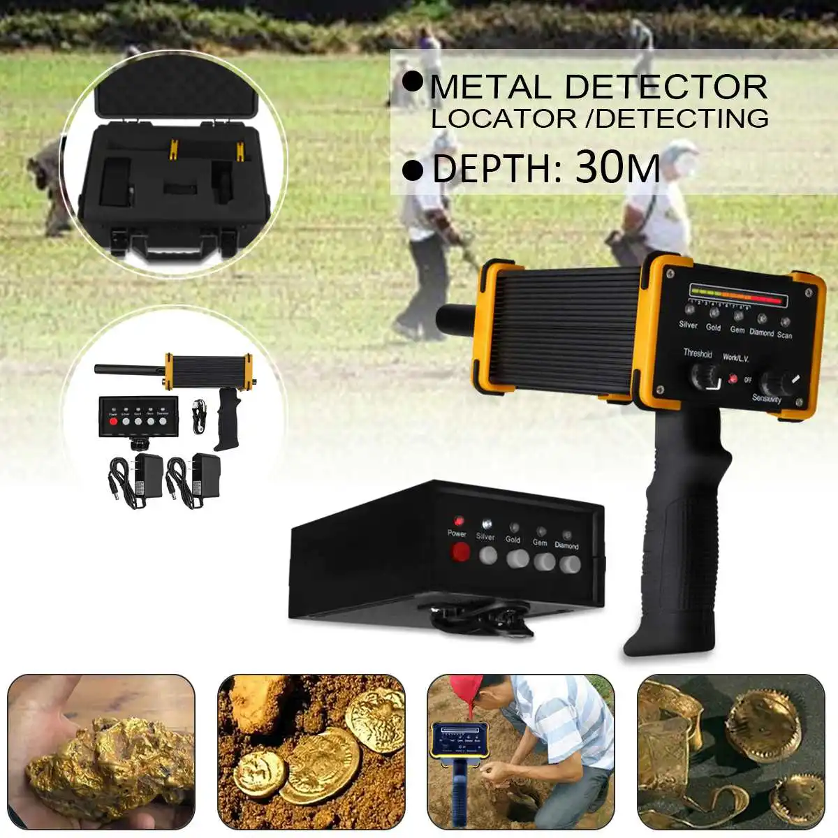 

1000M Metal Detector machine MAX 30M Depth metal Detector Gold Diamond Silver Equipment with Waterproof Packing Box