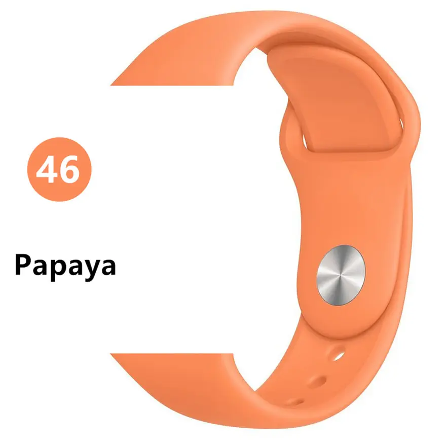 Ремешок для apple watch band 44 мм/40 мм iwatch band 5 4 42 мм 38 мм correa pulseira watch band для apple watch 5 4 3 браслет 44 мм - Цвет ремешка: Papaya