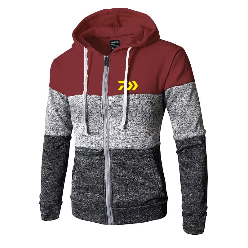 Pesca com Capuz Camisa de Pesca ao ar Daiwa Jaqueta Outono Nova Esportes Retalhos Cardigan Cor Combinando Livre