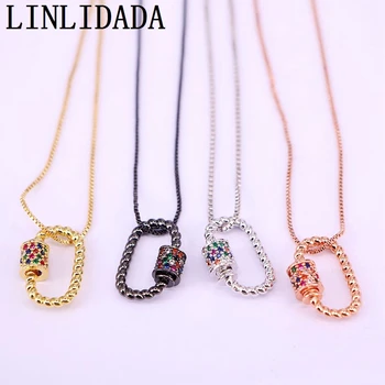 

5Pcs cz clasp charm necklace,colorful cubic zirconia charm pendant,handmade necklace Fashion jewelry