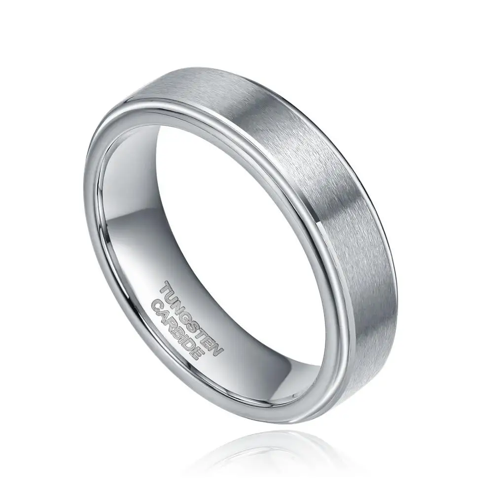 Кольцо Somen из карбида вольфрама серебристого цвета 6 мм|anel masculino prata|anel masculinowedding rings
