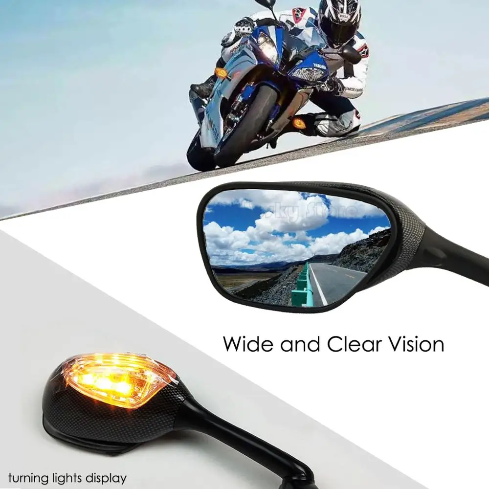 Для Suzuki GSXR мотоциклетные боковые зеркала заднего вида для Suzuki GSXR 600 750 1000 с указателем поворота K6 K7 K8 зеркало