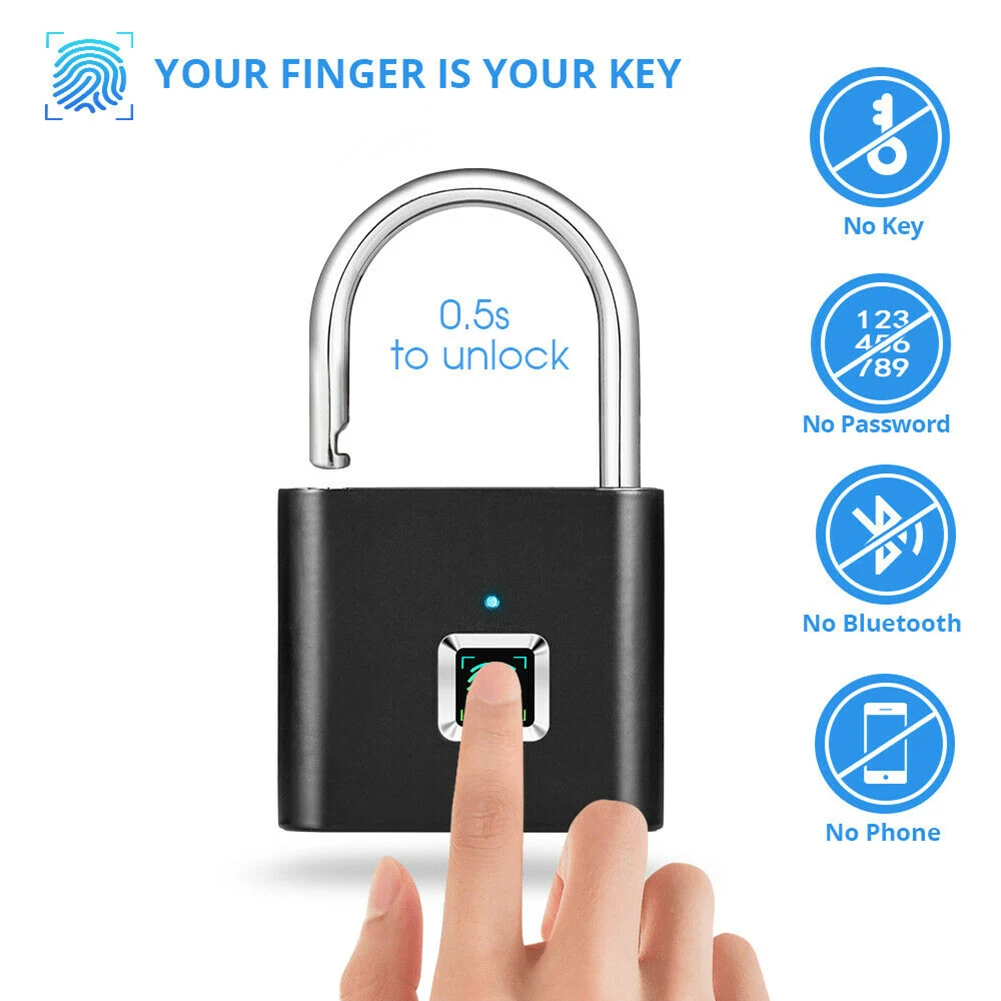 Ta nabilir Anahtars z USB arj Edilebilir Kap Kilidi Parmak Izi 