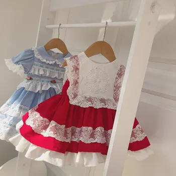 

6498 Toddler Floral Embroidery Princess Baby Girl Dress Tutu Summer Party Wedding Kid Dress For Girl Wholesale Children Clothes