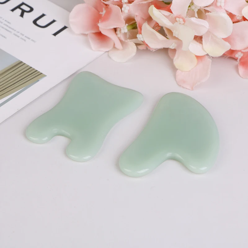 1PCS Natural Jade Scraping Board Massager Relaxation Pressure Therapy Scraper Health Care Beauty Massage Tool For Face Body