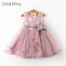 Vestidos/платье принцессы платье для девочек с единорогом платья для маленьких девочек детское праздничное платье с цветочным рисунком Одежда для танцев для детей от 0 до 5 лет