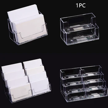 

Recyclable Freestanding Transparent Desktop Dispenser School Display Stand Business Card Holder Home Office Portable Landscape