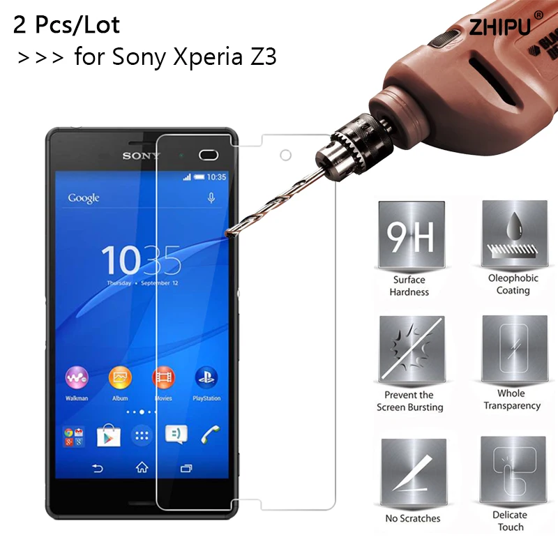 2 шт. 2.5D 0 26 мм 9H Премиум Закаленное стекло для Sony Xperia Z3 D6603 D6653 Защитная пленка