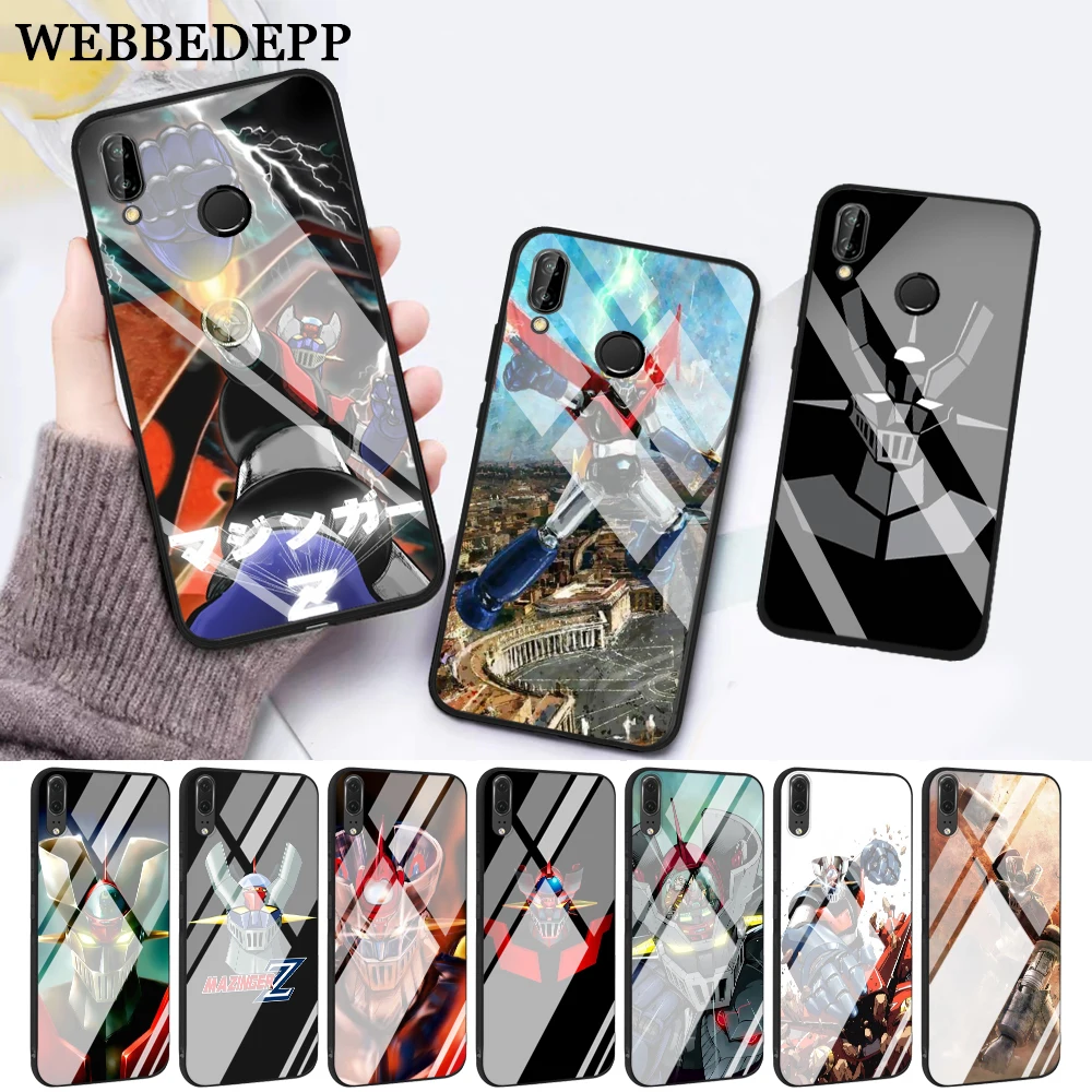 

WEBBEDEPP Cartoon Mazinger Z Glass Case for Huawei P10 lite P20 Pro P30 P Smart honor 7A 8X 9 10 Y6 Mate 20