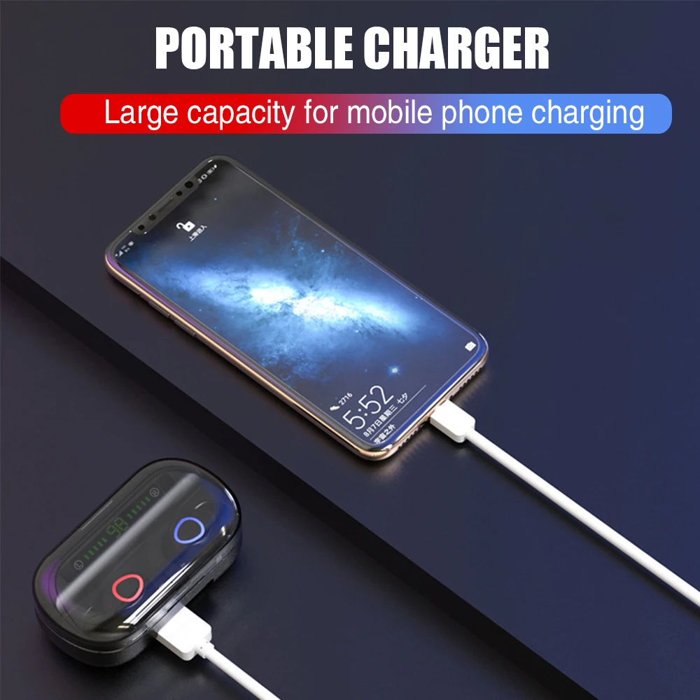 V10 TWS Bluetooth наушники с микрофоном светодиодный дисплей беспроводные Bluetooth наушники водонепроницаемые с шумоподавлением